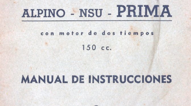 Manual de instrucciones alpino-nsu prima 150